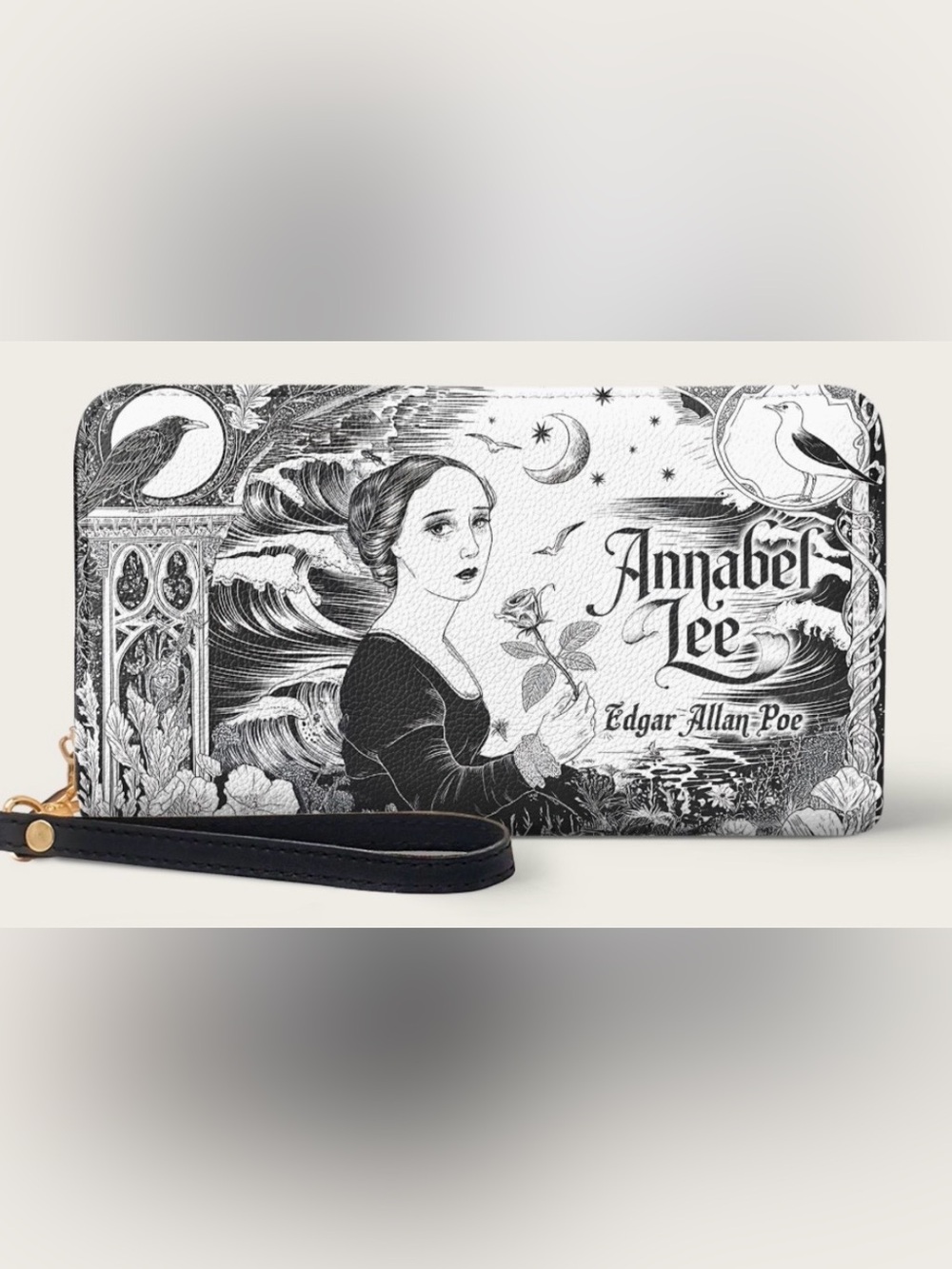 Annabel Lee Edgar Allen Poe Theme Wristlet Wallet NIP